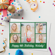 Verjaardagsfotocollage op maat Cool Green Happy
