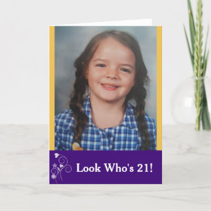 Verjaardagsfotokaart op maat voor 21 jaar kaart