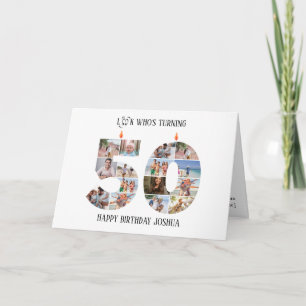 Verjaardagsfotokaart voor 50 jaar bedankkaart