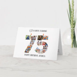Verjaardagsfotokaart voor 75 jaar bedankkaart