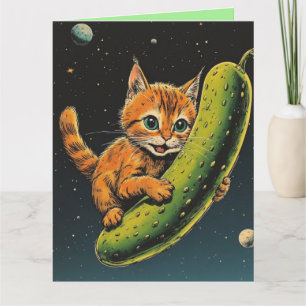VERJAARDAGSFUN KAT RUIMTE AUGURK VERJAARDAGSKAART KAART