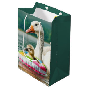 Verjaardagsgans met Gosling in een opblaasbare rin Medium Cadeauzakje