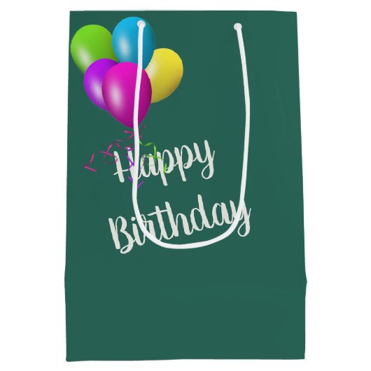 Verjaardagsgans met Gosling in een opblaasbare rin Medium Cadeauzakje (Achterkant)