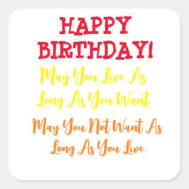 verjaardagsgebed vierkante sticker