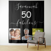 Verjaardagsgebruik met prachtige zwarte verrassing wandkleed (In situ)