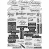 Verjaardagsgevoelens Woorden Sticker (Voorkant)