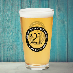 Verjaardagsglas 21 jaar glas