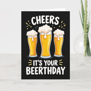 Verjaardagsglas kaart met Cheers