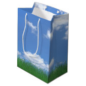 verjaardagsgolf met gras met naam medium cadeauzakje (Achterkant Gekanteld)