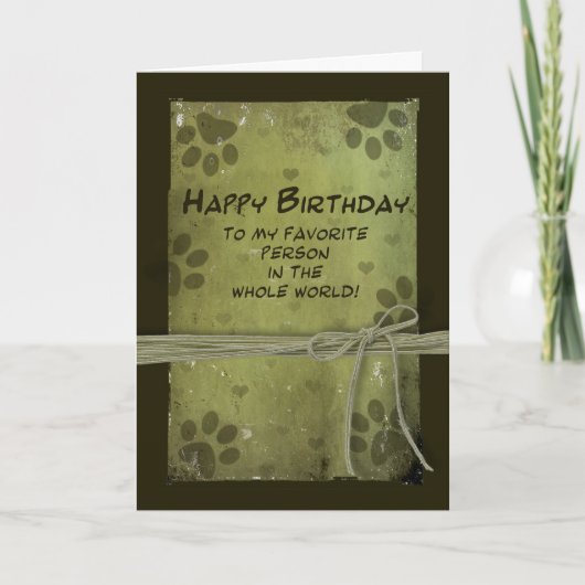 Verjaardagsgroet VAN PET - PAW IMPRESSIONS Kaart (Voorkant)