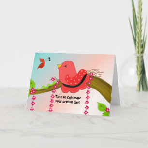 Verjaardagsgroet voor lieve vogeltje kaart