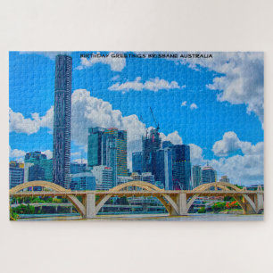 Verjaardagsgroeten Brisbane Australië Legpuzzel