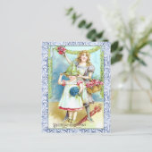 Verjaardagsgroeten & Twee Meisjes Briefkaart (Staand voorkant)