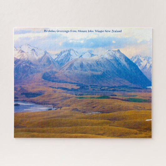 Verjaardagsgroeten van Mount John Tekapo Legpuzzel (Horizontaal)