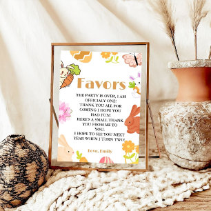 Verjaardagsgunsten paashaas feestbord poster