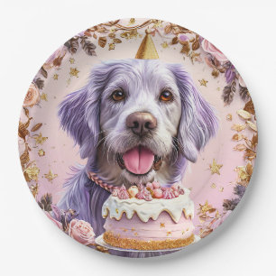 Verjaardagshond Taart Viering Feeststijl 🎂 Papieren Bordje