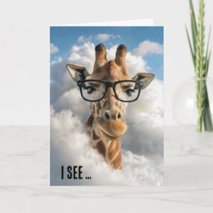 Verjaardagshumor Giraffe in Wolken Kaart