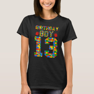 Verjaardagsjongen 13 bakstenen bouwblokken Master  T-shirt
