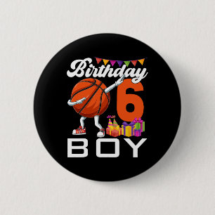 Verjaardagsjongen 6 jaar oud Dabbing Bysketbyll By Ronde Button 5,7 Cm