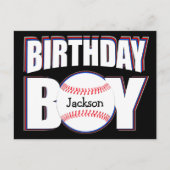 Verjaardagsjongen Aangepaste Honkbal Speler Naam Briefkaart (Voorkant)