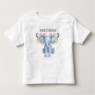 verjaardagsjongen   Baby Olifant & Ballonnen Kinder Shirts