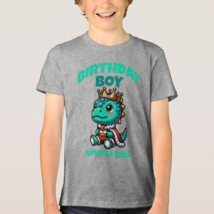 Verjaardagsjongen Dinosaur T-Shirt - Aangepaste Le
