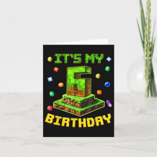 Verjaardagsjongen Het is mijn 6e verjaardag Pixel- Kaart