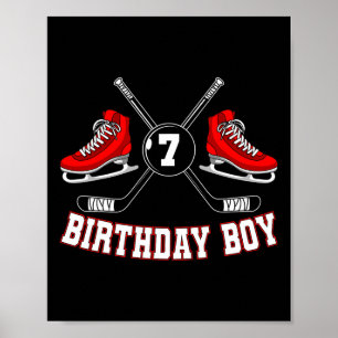 Verjaardagsjongen IJshockeyspelers Stok Puck Verde Poster
