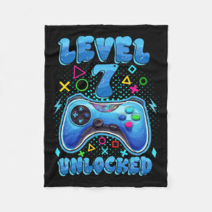 Verjaardagsjongen Level 7 Ontgrendeld Videospellet Fleece Deken