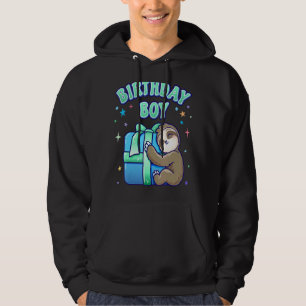 Verjaardagsjongen luiaard dierthema Kinder partij Hoodie