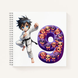 Verjaardagsjongen op 9 notitieboek