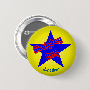Verjaardagsjongen Schattig Gepersonaliseerd Ronde Button 5,7 Cm