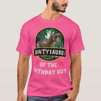 Verjaardagsjongen T Rex dinosaurus tante Saurus T-shirt