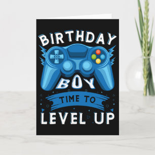 Verjaardagsjongen Tijd om te Level Up Videospel Ve Kaart