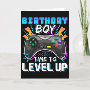 Verjaardagsjongens Tijd om te Level Up Videospel V Kaart