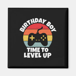 Verjaardagsjongens Tijd om te Level Up Videospel V Magneet