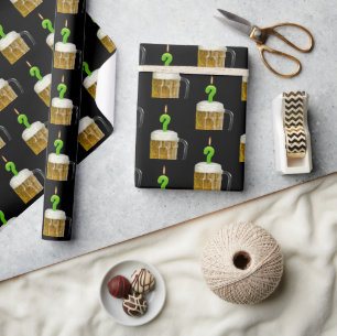 verjaardagskaars in bier cadeaupapier