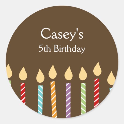 Verjaardagskaarsen Favor Stickers (Voorkant)