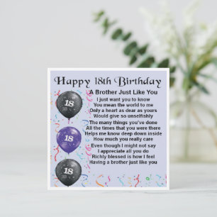 Verjaardagskaart 18 jaar - Broer Kaart