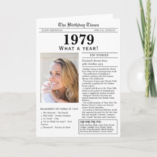 Verjaardagskaart 1979 kaart (Voorkant)