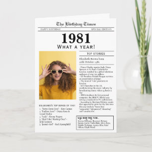 Verjaardagskaart 1981 kaart