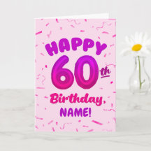 Verjaardagskaart 60 jaar met eigen naam