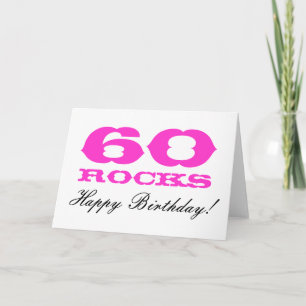 Verjaardagskaart 60 jaar voor vrouwen 60 Rocks! Kaart