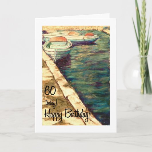 Verjaardagskaart 60ste verjaardag - Blauwe boten Kaart (Voorkant)