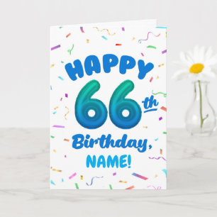 Verjaardagskaart 66 jaar met eigen naam kaart