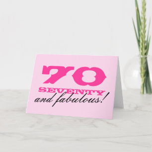 Verjaardagskaart 70 jaar voor vrouwen 70 en fant kaart