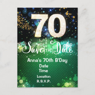 Verjaardagskaart 70ste verjaardag Groen uitnodigin Briefkaart
