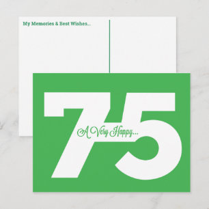 Verjaardagskaart 75 jaar - in groen briefkaart