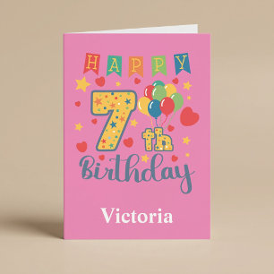 Verjaardagskaart 7 jaar kaart