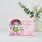 Verjaardagskaart bedankt 1e verjaardag (Staand voorkant)